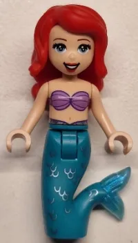 LEGO Ariel, Mermaid (Light Nougat) - Medium Lavender Shell Bra Top, Dark Turquoise Tail, Medium Blue Eyes minifigure