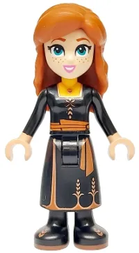 LEGO Anna - Black Dress, Narrow Smile minifigure
