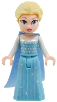 LEGO Elsa - Medium Azure Skirt, Medium Blue Long Narrow Glitter Cape, Open Mouth minifigure