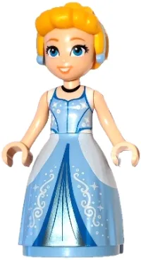LEGO Cinderella - Bright Light Blue and Metallic Light Blue Ball Gown, Bright Light Orange Hair minifigure