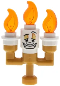 LEGO Lumière {Lumiere} - Small Solid Candelabra, White Round Plates minifigure