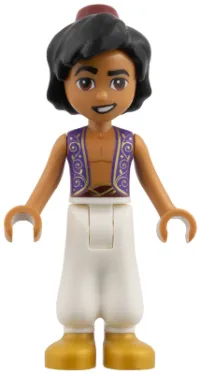 LEGO Aladdin - Gold Filigree on Vest and Belt, Medium Nougat Skin minifigure