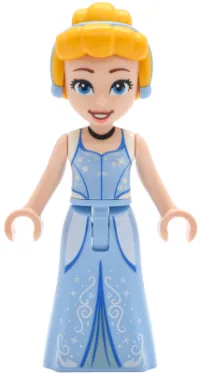 LEGO Cinderella - Bright Light Blue and Metallic Light Blue Dress, Bright Light Orange Hair, Reddish Brown Eyebrows minifigure