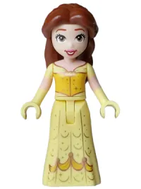 LEGO Belle - Mini Doll, Yellow and Bright Light Yellow Dress with Skirt Full Length, Gold Brooch minifigure