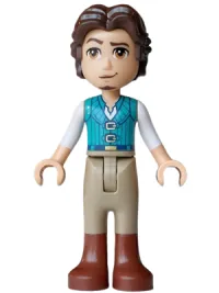 LEGO Flynn Rider (Medium Tan) - Mini Doll, Dark Turquoise Vest, Thin Hinge minifigure