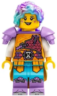 LEGO Izzie (Isabel Christina Garcia) - Medium Lavender Shoulder Pads, Bright Light Orange Skirt minifigure