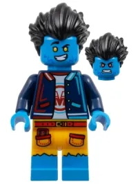 LEGO Logan - Dark Blue Jacket, Bright Light Orange Shorts minifigure