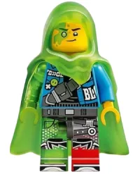LEGO Mateo - Dark Azure Jacket, Trans-Bright Green Cape with Hood minifigure