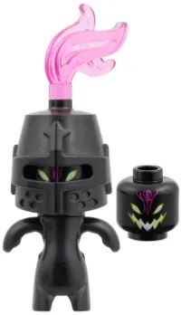 LEGO Grimspawn - Black Helmet Castle Closed, Trans-Dark Pink Plume, Forehead Tattoo minifigure
