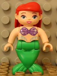 LEGO Duplo Figure, Disney Princess, Ariel / Arielle, Bright Green Tail (Mermaid) minifigure