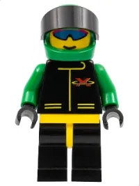 LEGO Extreme Team - Green, Black Legs with Yellow Hips, Green Helmet Plain minifigure