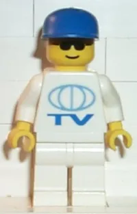 LEGO TV Logo Large Pattern, White Legs, Blue Cap minifigure