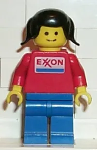 LEGO Exxon - Blue Legs, Black Pigtails Hair minifigure
