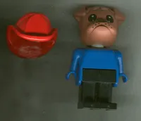 LEGO Fabuland Figure Bulldog 1 with Fire Helmet minifigure