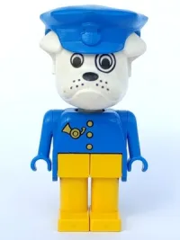 LEGO Fabuland Figure Bulldog 3 with Police Hat and Post Pattern minifigure