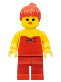 LEGO Red Halter Top - Red Legs, Red Ponytail Hair minifigure