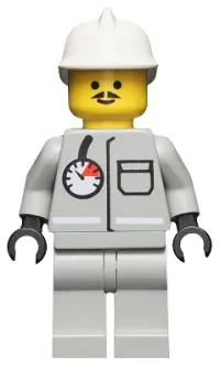 LEGO Fire - Air Gauge and Pocket, Light Gray Legs, White Fire Helmet minifigure