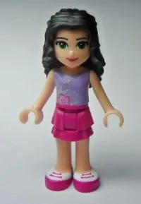 LEGO Friends Emma, Magenta Layered Skirt, Lavender Top minifigure