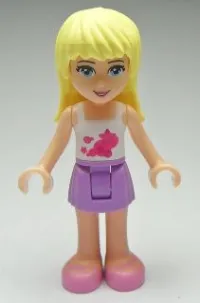 LEGO Friends Stephanie, Medium Lavender Skirt, White Top minifigure