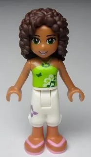 LEGO Friends Andrea, White Cropped Trousers, Lime Halter Neck Top minifigure