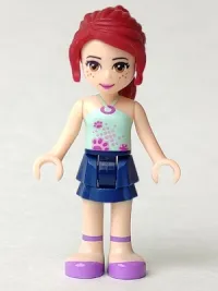 LEGO Friends Mia, Dark Blue Layered Skirt, Light Aqua Halter Neck Top minifigure