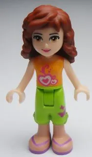 LEGO Friends Olivia, Lime Cropped Trousers, Orange Top minifigure