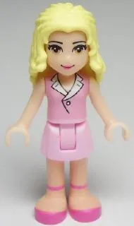 LEGO Friends Marie, Bright Pink Skirt, Bright Pink Sleeveless Blouse Top minifigure