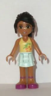LEGO Friends Nicole, Light Aqua Layered Skirt, Light Yellow Top minifigure