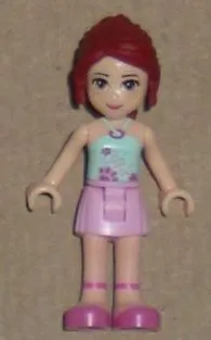 LEGO Friends Mia, Bright Pink Skirt, Light Aqua Halter Neck Top minifigure