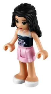 LEGO Friends Emma, Bright Pink Layered Skirt, Dark Blue Top minifigure