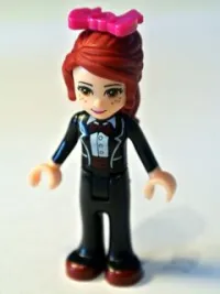 LEGO Friends Mia, Black Trousers, Black Formal Jacket with Bow Tie minifigure