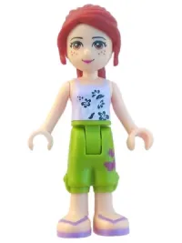 LEGO Friends Mia, Lime Cropped Trousers, Lavender Top minifigure