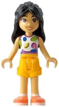 LEGO Friends Liann - White Tank Top, Bright Light Orange Shorts, Coral Shoes minifigure