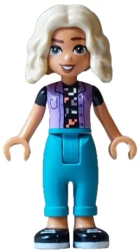 LEGO Friends Nova - Medium Lavender Vest over Black Shirt, Dark Turquoise Trousers, Tan Hair minifigure