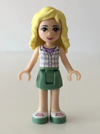 LEGO Friends Naya, Sand Green Skirt, White Plaid Button Shirt minifigure