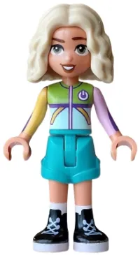 LEGO Friends Nova - Light Aqua and Lime Sweater, Dark Turquoise Shorts, Black Boots minifigure