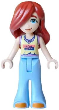 LEGO Friends Paisley - Bright Light Yellow and Medium Lavender Tank Top, Bright Light Blue Trousers Bell-Bottoms, Orange Shoes minifigure