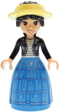 LEGO Friends Liann - Black Leather Jacket, Dark Azure Skirt with Ruffles minifigure