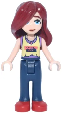 LEGO Friends Paisley - Bright Light Yellow and Medium Lavender Tank Top, Dark Blue Trousers with Red Shoes minifigure