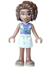 LEGO Friends Aliya - Sand Blue Vest, White Skirt, Tan Sandals minifigure
