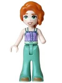 LEGO Friends Autumn - Medium Lavender Tank Top, Sand Green Trousers Bell-Bottoms, Medium Nougat Shoes minifigure