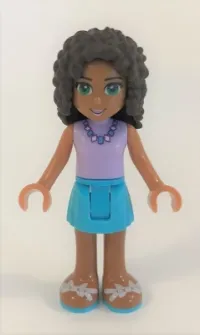 LEGO Friends Andrea, Medium Azure Skirt, Lavender Top minifigure