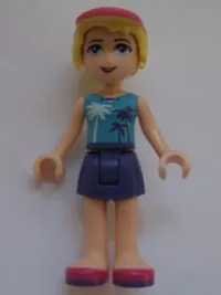 LEGO Friends Stephanie, Dark Purple Skirt, Medium Azure Top minifigure