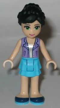 LEGO Friends Iva, Medium Azure Layered Skirt, Lavender Vest Top minifigure