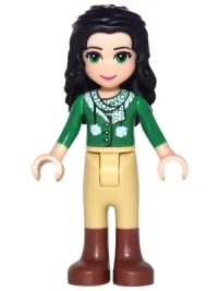 LEGO Friends Emma - Tan Riding Pants, Green Sweater with Scarf minifigure