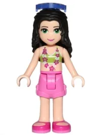 LEGO Friends Emma, Dark Pink Shorts, Lime Bikini Top, Sunglasses minifigure