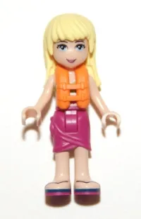 LEGO Friends Stephanie, Magenta Wrap Skirt, Lime Bikini Top, Life Jacket minifigure