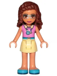LEGO Friends Olivia, Bright Light Yellow Skirt, Dark Pink Top minifigure