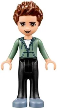 LEGO Friends Ethan, Black Trousers, Sand Green Hoodie minifigure
