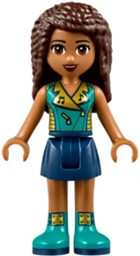 LEGO Friends Andrea, Dark Blue Skirt, Dark Turquoise Top minifigure